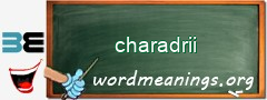 WordMeaning blackboard for charadrii